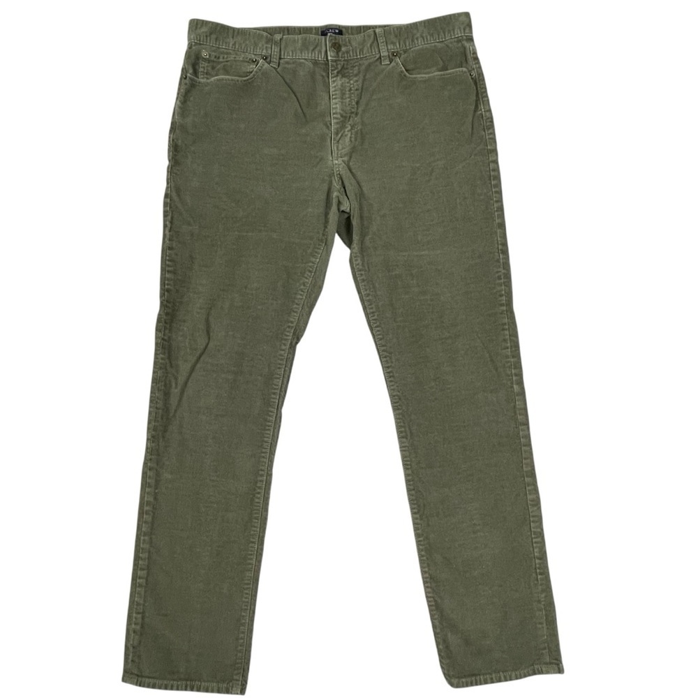 J Crew Factory Slim Fit Flex Green Corduroy Classic Preppy Casual Pant 37*x30*